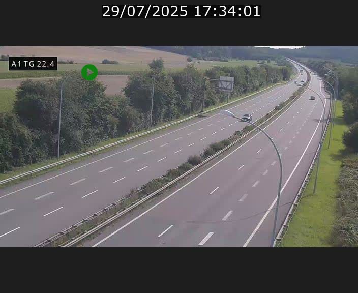 Traffic live webcam Luxembourg Flaxweiler - A1 direction Luxembourg - BK 22.4