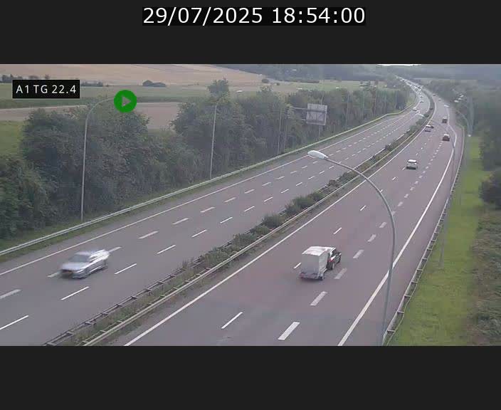 Traffic live webcam Luxembourg Flaxweiler - A1 direction Luxembourg - BK 22.4