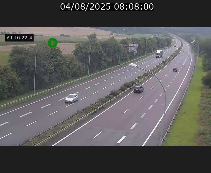 Traffic live webcam Luxembourg Flaxweiler - A1 direction Luxembourg - BK 22.4