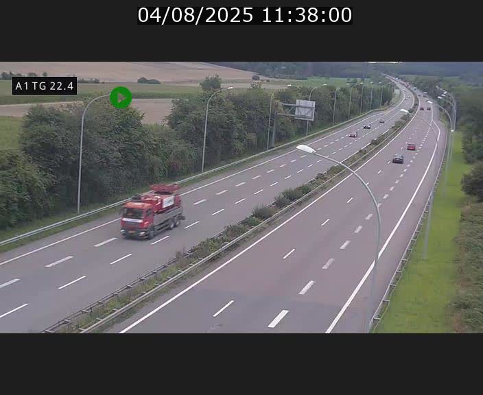 Traffic live webcam Luxembourg Flaxweiler - A1 direction Luxembourg - BK 22.4