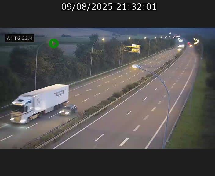 Traffic live webcam Luxembourg Flaxweiler - A1 direction Luxembourg - BK 22.4