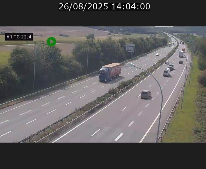 Traffic live webcam Luxembourg Flaxweiler - A1 direction Luxembourg - BK 22.4