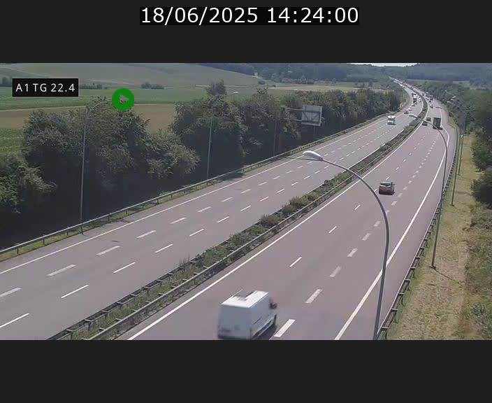 Traffic live webcam Luxembourg Flaxweiler - A1 direction Luxembourg - BK 22.4