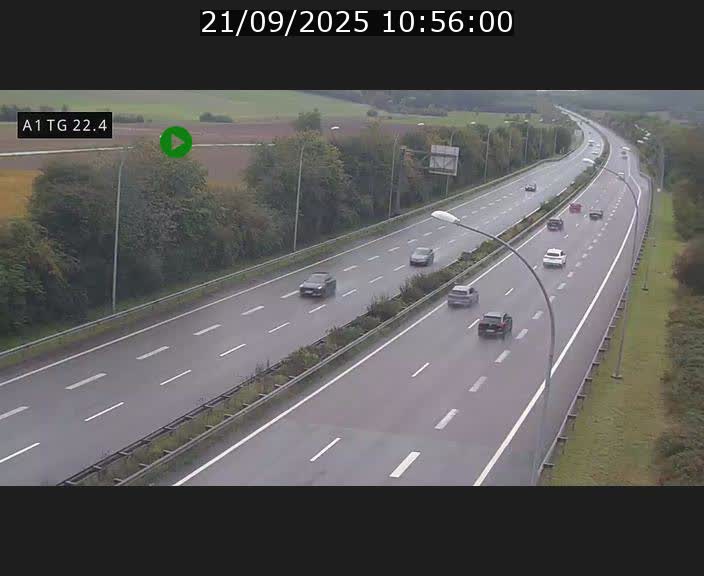 Traffic live webcam Luxembourg Flaxweiler - A1 direction Luxembourg - BK 22.4