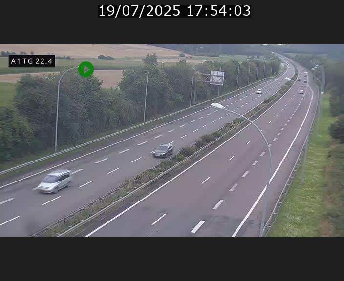 Traffic live webcam Luxembourg Flaxweiler - A1 direction Luxembourg - BK 22.4