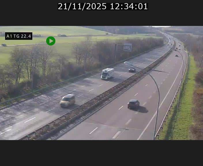 Traffic live webcam Luxembourg Flaxweiler - A1 direction Luxembourg - BK 22.4
