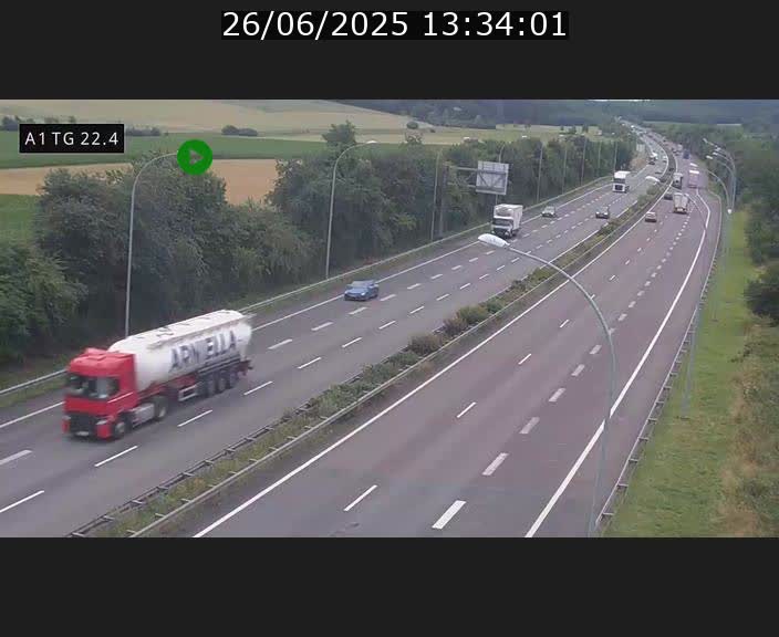 <h2>Traffic live webcam Luxembourg Flaxweiler - A1 direction Luxembourg - BK 22.4</h2>