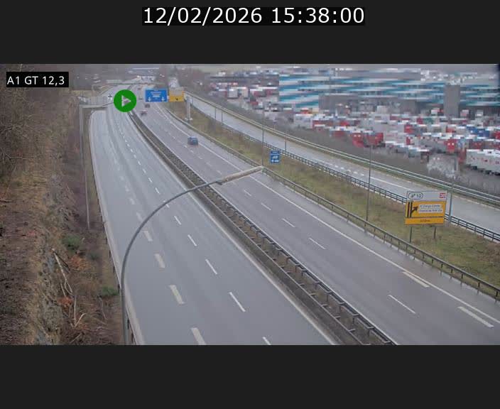 <h2>Traffic live webcam Luxembourg Senningerberg - A1 direction Allemagne - BK 12.3</h2>