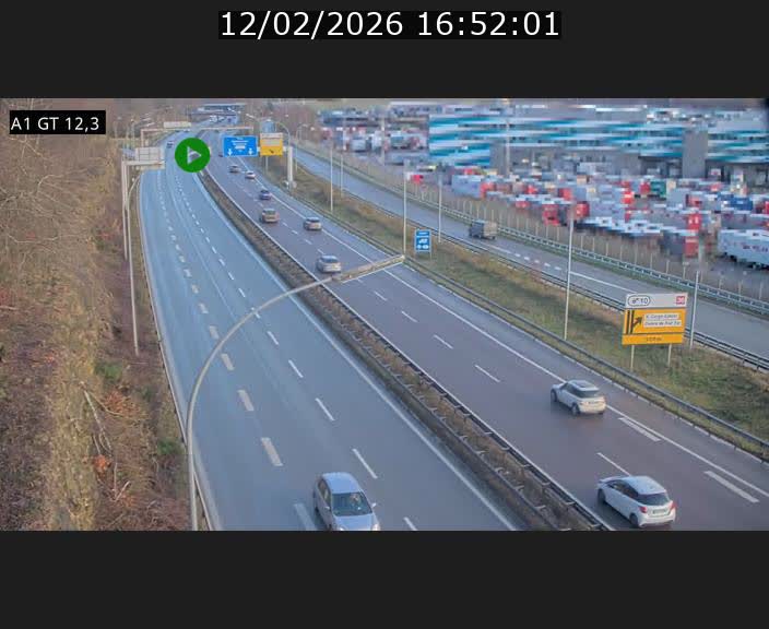 <h2>Traffic live webcam Luxembourg Senningerberg - A1 direction Allemagne - BK 12.3</h2>