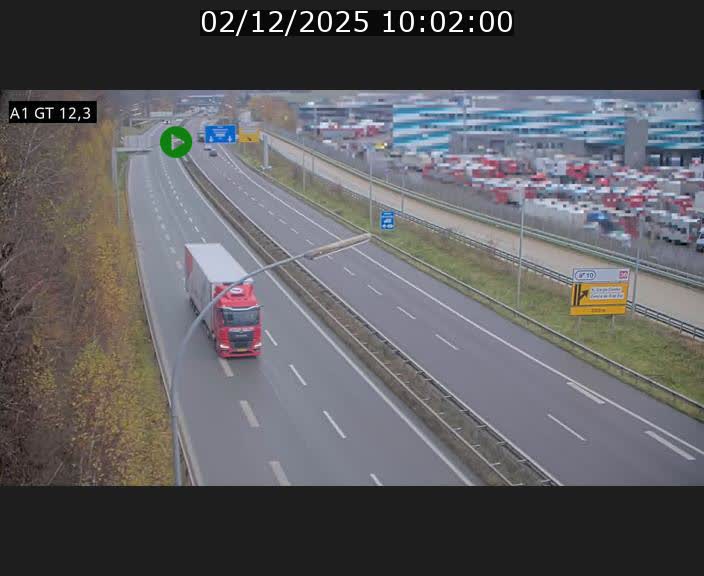 <h2>Traffic live webcam Luxembourg Senningerberg - A1 direction Allemagne - BK 12.3</h2>