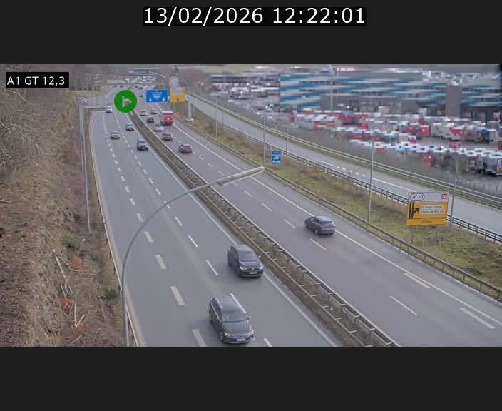 <h2>Traffic live webcam Luxembourg Senningerberg - A1 direction Allemagne - BK 12.3</h2>