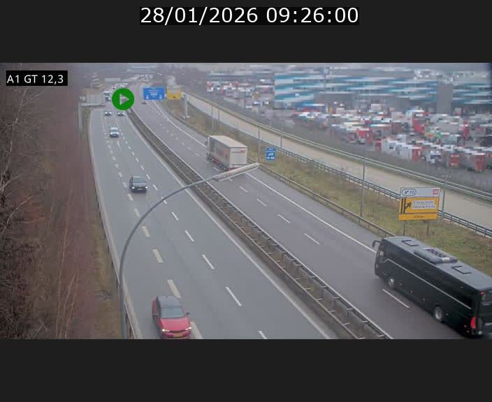 <h2>Traffic live webcam Luxembourg Senningerberg - A1 direction Allemagne - BK 12.3</h2>