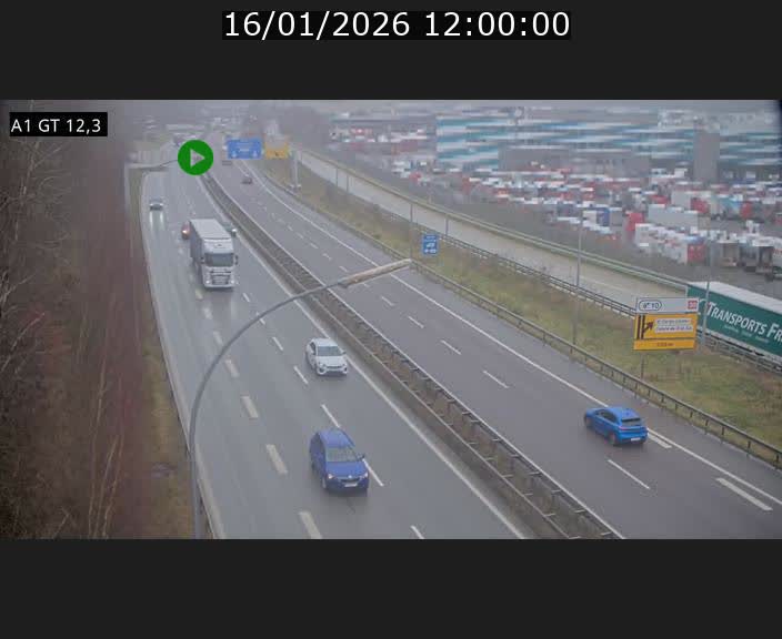 <h2>Traffic live webcam Luxembourg Senningerberg - A1 direction Allemagne - BK 12.3</h2>