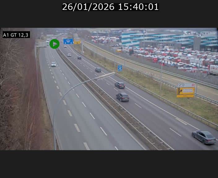 <h2>Traffic live webcam Luxembourg Senningerberg - A1 direction Allemagne - BK 12.3</h2>