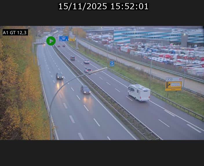 Traffic live webcam Luxembourg Senningerberg - A1 direction Allemagne - BK 12.3