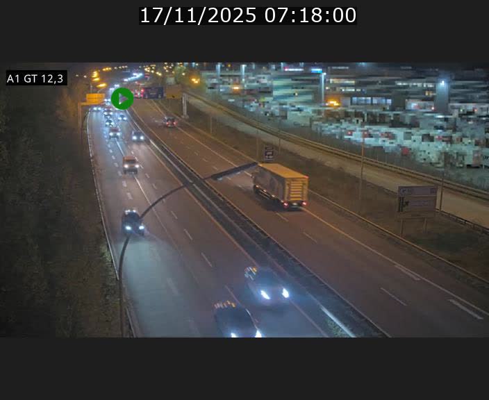 <h2>Traffic live webcam Luxembourg Senningerberg - A1 direction Allemagne - BK 12.3</h2>