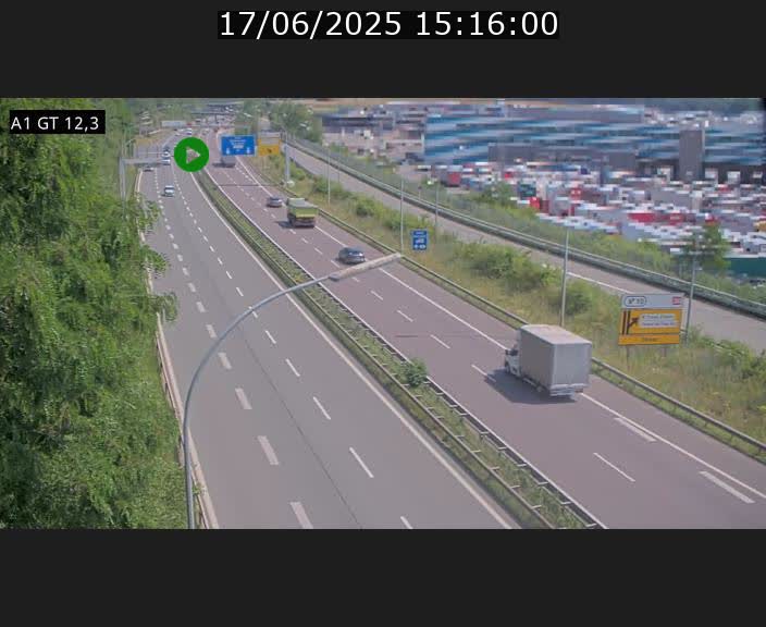 Traffic live webcam Luxembourg Senningerberg - A1 direction Allemagne - BK 12.3