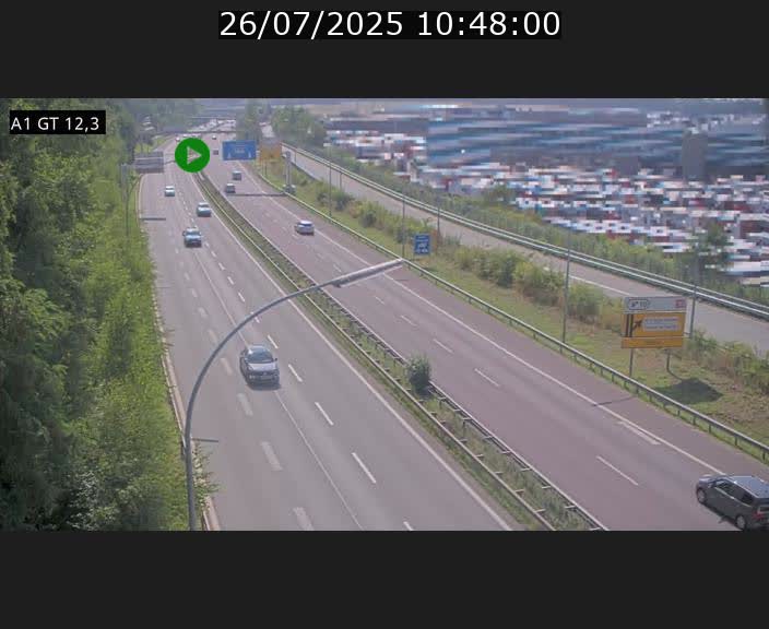 <h2>Traffic live webcam Luxembourg Senningerberg - A1 direction Allemagne - BK 12.3</h2>