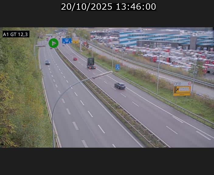 Traffic live webcam Luxembourg Senningerberg - A1 direction Allemagne - BK 12.3