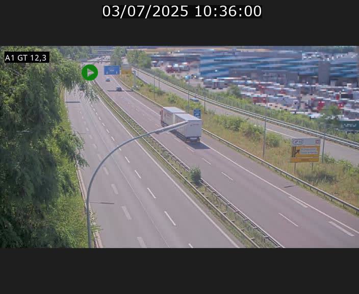 Traffic live webcam Luxembourg Senningerberg - A1 direction Allemagne - BK 12.3