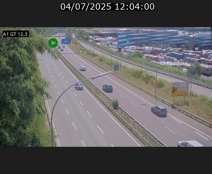 Traffic live webcam Luxembourg Senningerberg - A1 direction Allemagne - BK 12.3