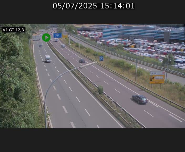 Traffic live webcam Luxembourg Senningerberg - A1 direction Allemagne - BK 12.3