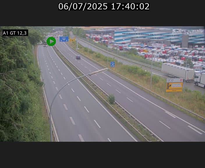 Traffic live webcam Luxembourg Senningerberg - A1 direction Allemagne - BK 12.3