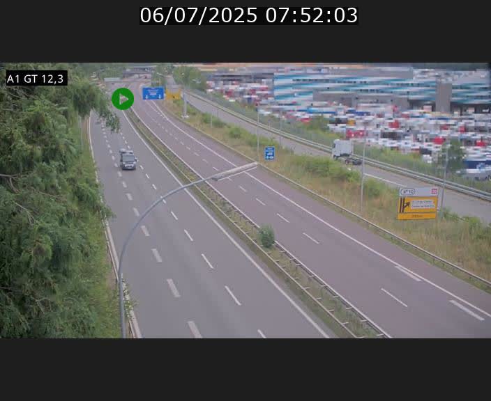 Traffic live webcam Luxembourg Senningerberg - A1 direction Allemagne - BK 12.3