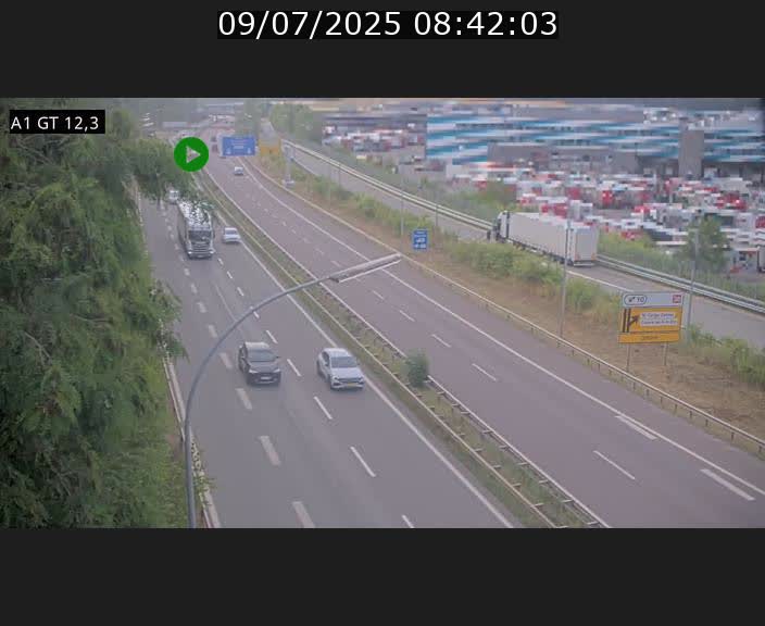 Traffic live webcam Luxembourg Senningerberg - A1 direction Allemagne - BK 12.3
