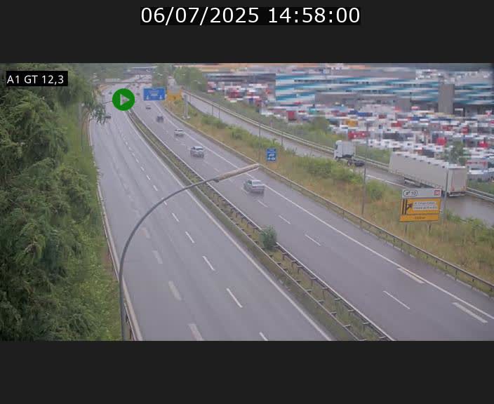 Traffic live webcam Luxembourg Senningerberg - A1 direction Allemagne - BK 12.3