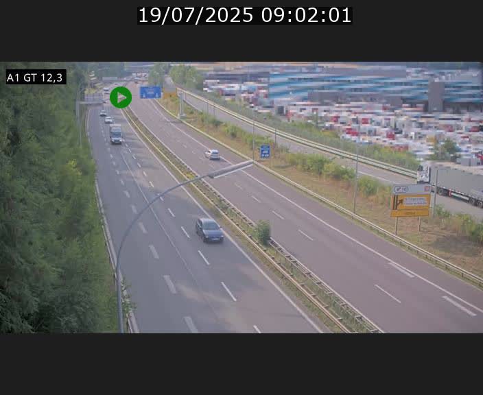 Traffic live webcam Luxembourg Senningerberg - A1 direction Allemagne - BK 12.3