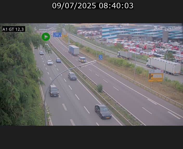 Traffic live webcam Luxembourg Senningerberg - A1 direction Allemagne - BK 12.3