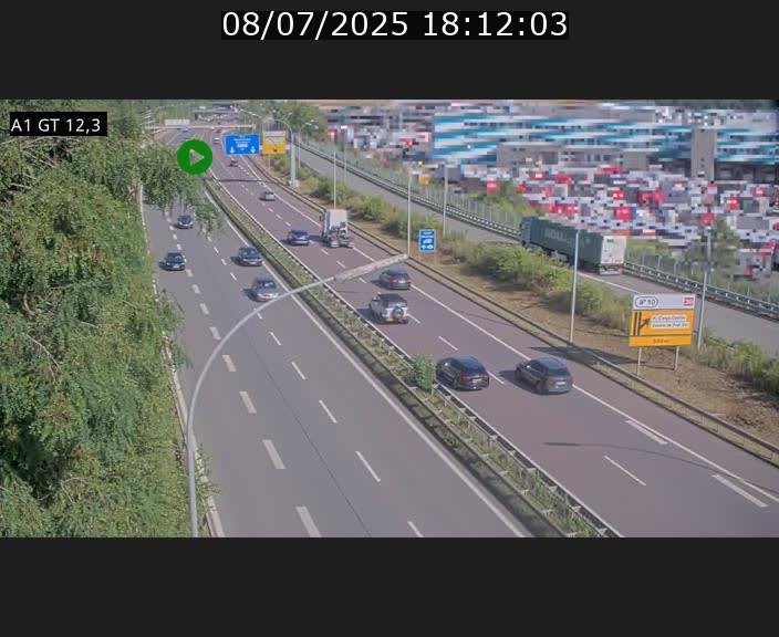 Traffic live webcam Luxembourg Senningerberg - A1 direction Allemagne - BK 12.3