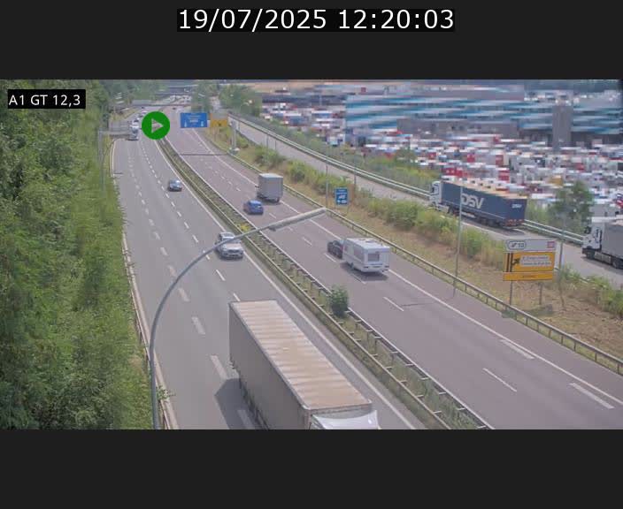 Traffic live webcam Luxembourg Senningerberg - A1 direction Allemagne - BK 12.3