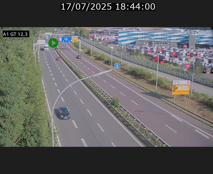 Traffic live webcam Luxembourg Senningerberg - A1 direction Allemagne - BK 12.3