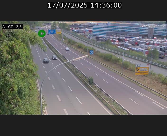 Traffic live webcam Luxembourg Senningerberg - A1 direction Allemagne - BK 12.3