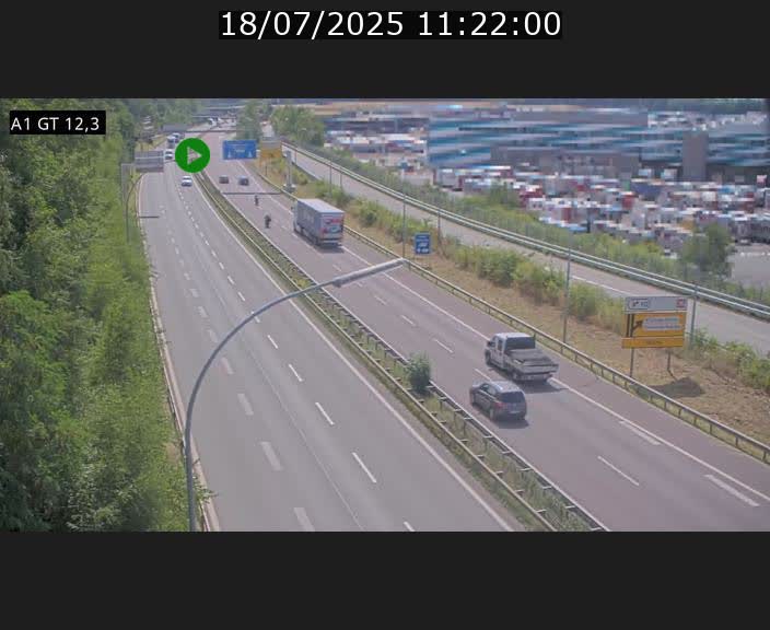 Traffic live webcam Luxembourg Senningerberg - A1 direction Allemagne - BK 12.3
