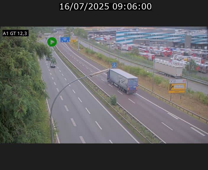 Traffic live webcam Luxembourg Senningerberg - A1 direction Allemagne - BK 12.3