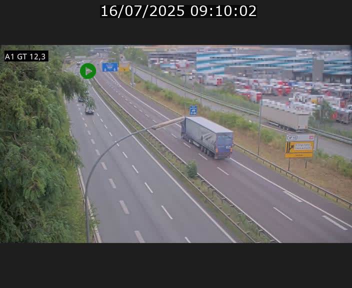Traffic live webcam Luxembourg Senningerberg - A1 direction Allemagne - BK 12.3