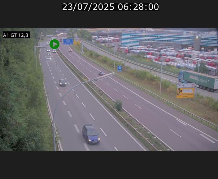 Traffic live webcam Luxembourg Senningerberg - A1 direction Allemagne - BK 12.3