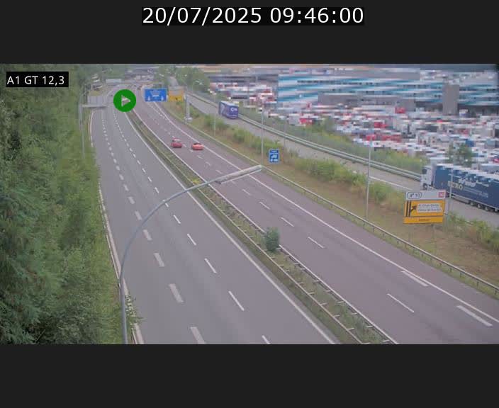 Traffic live webcam Luxembourg Senningerberg - A1 direction Allemagne - BK 12.3