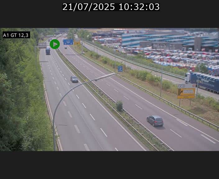 Traffic live webcam Luxembourg Senningerberg - A1 direction Allemagne - BK 12.3