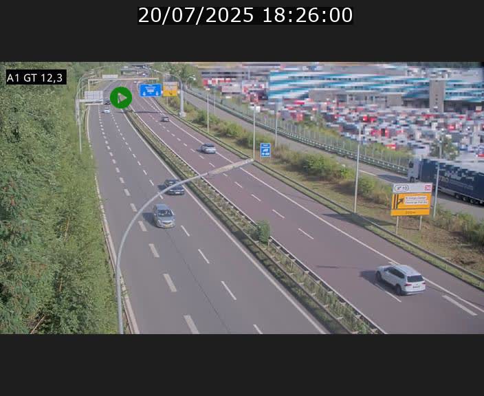 Traffic live webcam Luxembourg Senningerberg - A1 direction Allemagne - BK 12.3