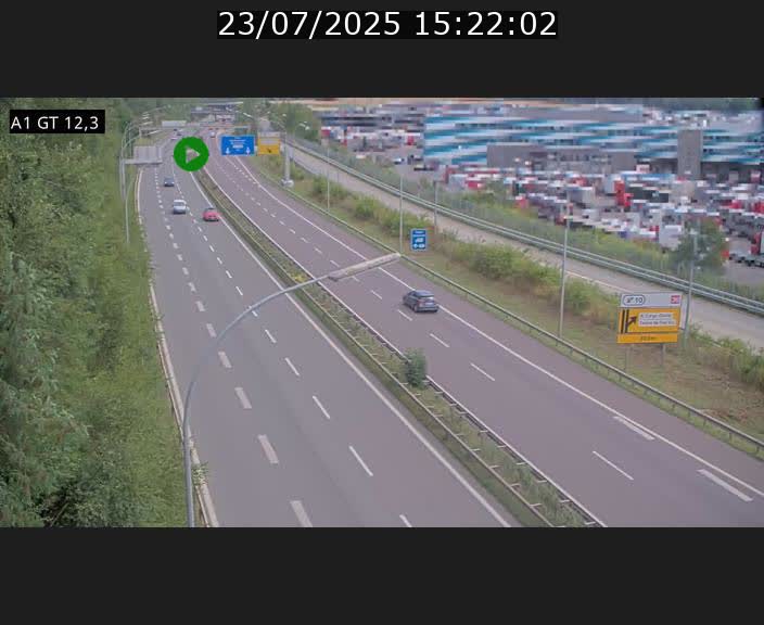 Traffic live webcam Luxembourg Senningerberg - A1 direction Allemagne - BK 12.3