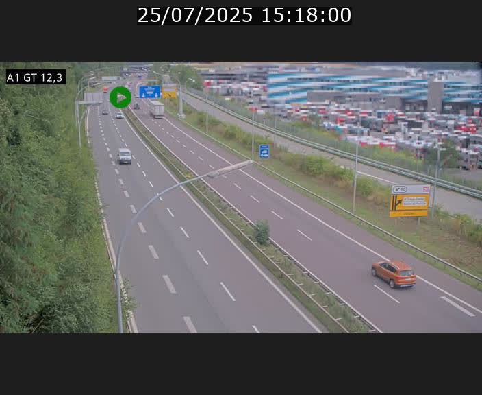 Traffic live webcam Luxembourg Senningerberg - A1 direction Allemagne - BK 12.3