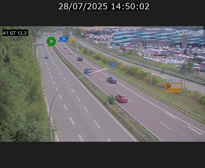 Traffic live webcam Luxembourg Senningerberg - A1 direction Allemagne - BK 12.3