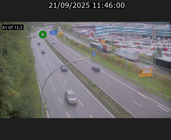 Traffic live webcam Luxembourg Senningerberg - A1 direction Allemagne - BK 12.3
