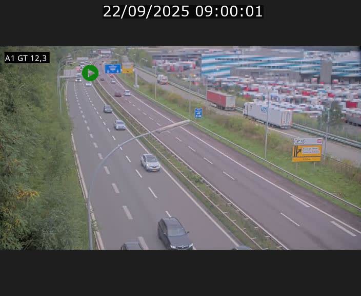 Traffic live webcam Luxembourg Senningerberg - A1 direction Allemagne - BK 12.3