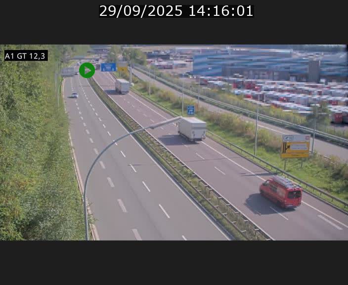 Traffic live webcam Luxembourg Senningerberg - A1 direction Allemagne - BK 12.3