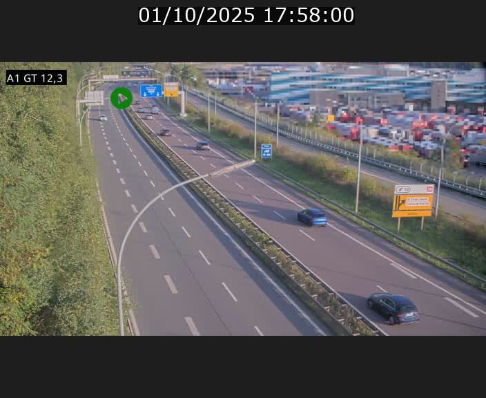 Traffic live webcam Luxembourg Senningerberg - A1 direction Allemagne - BK 12.3